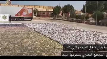 حرس الحدود ي confiscate مخدرات بقيمة 1.2 مليار جنيه مخبأة في أكياس الفلفل والطماطم.