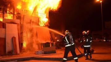 حريق يندلع في مخزن لبيع الأدوات المنزلية بأبو النمرس في الجيزة