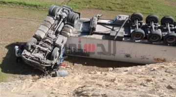 حوادث شاحنة ثقيلة على طريق الإقليم في المنوفية