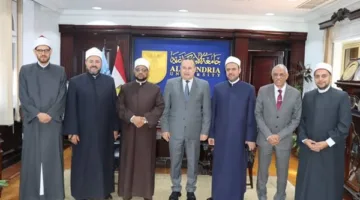 رئيس جامعة الإسكندرية يستقبل الأمين العام لمجمع البحوث الإسلامية
