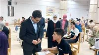 رئيس جامعة بنها يتابع سير الامتحانات في كلية الهندسة بشبرا
