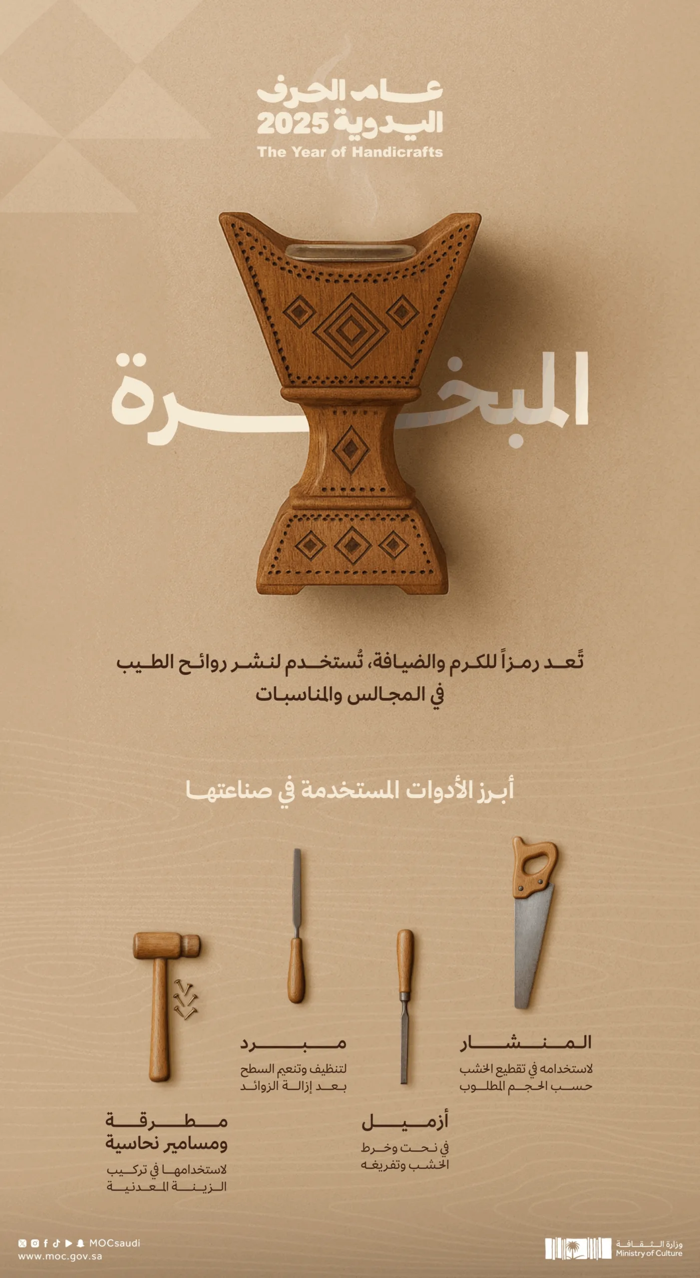 رمز السخاء واستقبال الضيوف: تفاصيل عن المبخرة في إطار عام الحرف اليدوية 2025 رمز السخاء واستقبال الضيوف: تفاصيل عن المبخرة في إطار عام الحرف اليدوية 2025