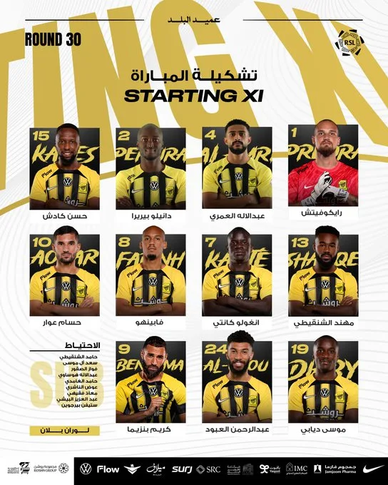رونالدو ضد بنزيما.. التشكيل الرسمي لمباراة النصر والاتحاد في الدوري السعودي للمحترفين