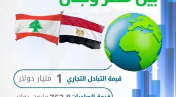 زيادة بنسبة 43.8% في صادرات مصر إلى لبنان خلال عام 2024