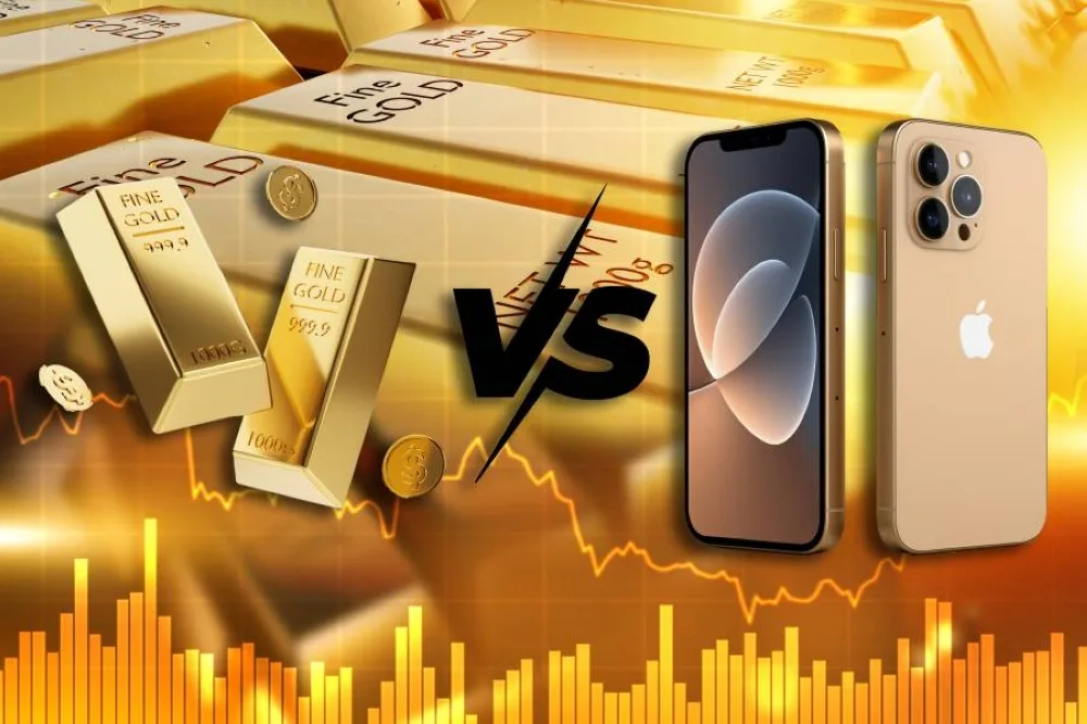 سعر أوقية الذهب وهاتف آيفون: هل يتنافس الهاتف الفاخر مع المعدن الثمين؟ سعر أوقية الذهب وهاتف آيفون: هل يتنافس الهاتف الفاخر مع المعدن الثمين؟