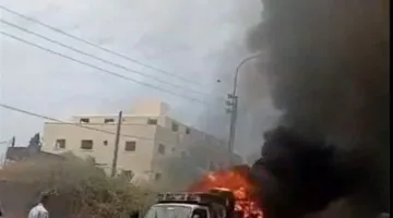 شعلة نارية متجولة على طريق الرميلة (فيديو)