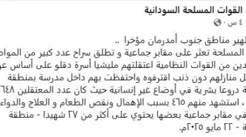 ضحايا ميليشيا «حميدتي»: العثور على مقبرة جماعية تضم 465 سودانياً جنوب أم درمان