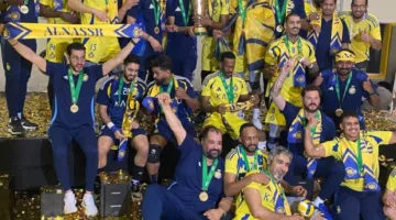 طائرة النصر تتجاوز الخليج وتحصل على كأس النخبة للمرة الأولى في تاريخها