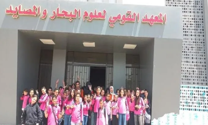 طلاب المدارس التجريبية يزورون فرع المعهد القومى لعلوم البحار والمصايد لخليجى السويس والعقبة