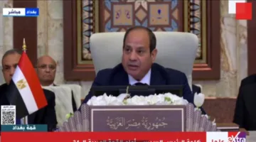 عاجل.. أبرز 7 نقاط من خطاب الرئيس السيسي في القمة العربية ببغداد
