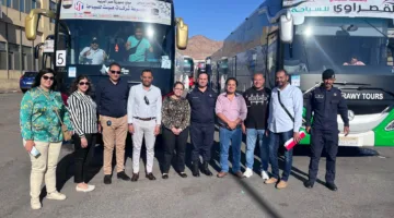عاجل.. وصول آخر قافلة للحج السياحي البري إلى الأماكن المقدسة