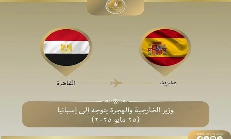 عبد العاطي يتجه إلى مدريد للمشاركة في مؤتمر وزاري حول قضية فلسطين عبد العاطي يتجه إلى مدريد للمشاركة في مؤتمر وزاري حول قضية فلسطين