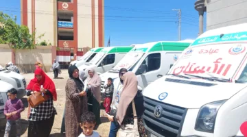فحص طبي مجاني لـ 1460 شخصاً في قافلة صحية بدمياط