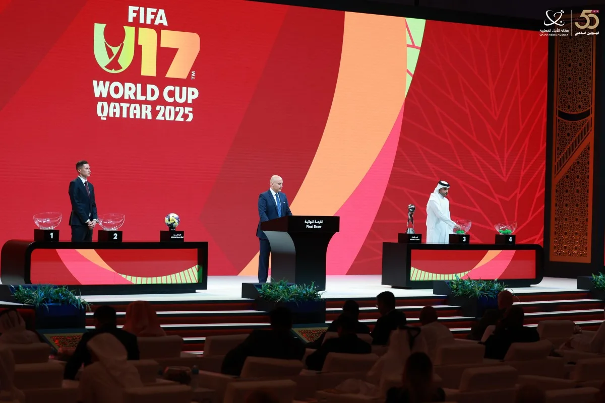قرعة بطولة الناشئين 2025 تسفر عن تواجد قطر في المجموعة الأولى مع إيطاليا وجنوب إفريقيا وبوليفيا. قرعة بطولة الناشئين 2025 تسفر عن تواجد قطر في المجموعة الأولى مع إيطاليا وجنوب إفريقيا وبوليفيا.