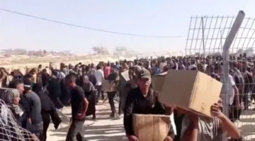 لقطات من مركز توزيع المساعدات في غزة تظهر سخرية عناصر ملثمين أمريكيين وإسرائيليين أمام معاناة الفلسطينيين (فيديو)