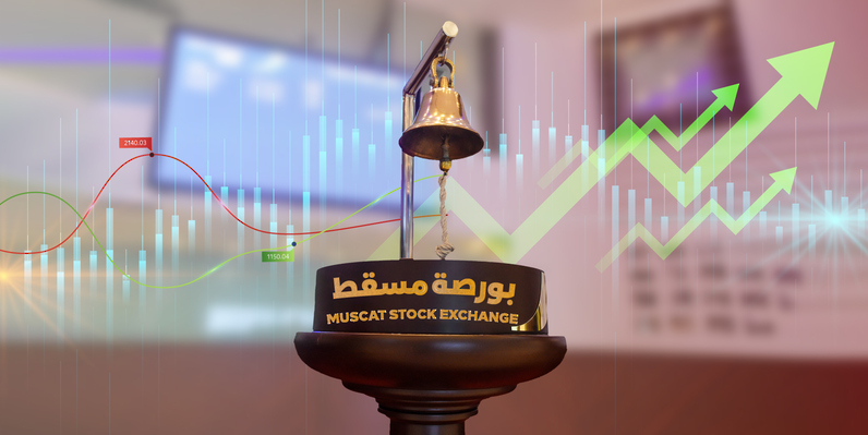 مؤشر بورصة مسقط يغلق مرتفعًا بنسبة 0.43 بالمائة