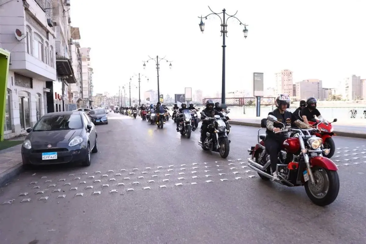 ماراثون دراجات بخارية لأول مرة في احتفالات العيد القومي لدمياط