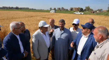 محافظ الدقهلية يلتقي المزارعين وسط حقول القمح