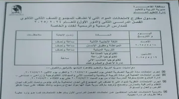 محافظ القاهرة يعتمد جدول امتحانات الترم الثاني 2025 ويوجه بتطبيق الإجراءات الوقائية