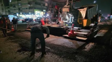 محافظ القليوبية يتفقد أعمال رصف شارع 15 مايو في حي غرب شبرا الخيمة