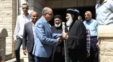 محافظ المنيا يقدم التهاني للأقباط بمناسبة احتفالات السيدة العذراء في دير جبل الطير