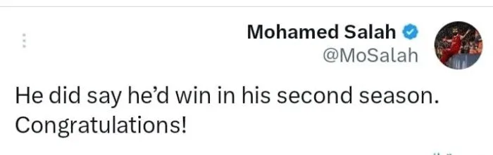 محمد صلاح يقدم التهاني لبوستيكوجلو بعد فوز توتنهام بلقب الدوري الأوروبي محمد صلاح يقدم التهاني لبوستيكوجلو بعد فوز توتنهام بلقب الدوري الأوروبي