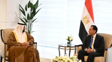 مدبولي يعرض مجموعة من الفرص الاستثمارية مع ولي عهد الفجيرة
