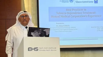 مركز مكافحة التدخين يستعرض تجربة مؤسسة حمد الطبية في مكافحة التبغ خلال ورشة عمل في دبي