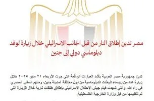 مصر تندد بإطلاق النار من قبل إسرائيل خلال زيارة فريق دبلوماسي دولي إلى جنين