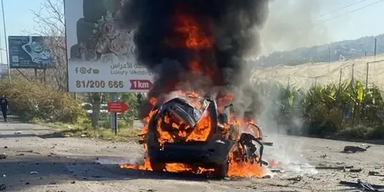 مقتل شخص في قصف إسرائيلي استهدف سيارة بصيدا اللبنانية
