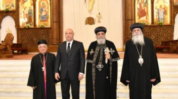 البابا تواضروس الثاني يستقبل الرئيس اللبناني ويعبر عن فرحته بتحسن الأوضاع في لبنان