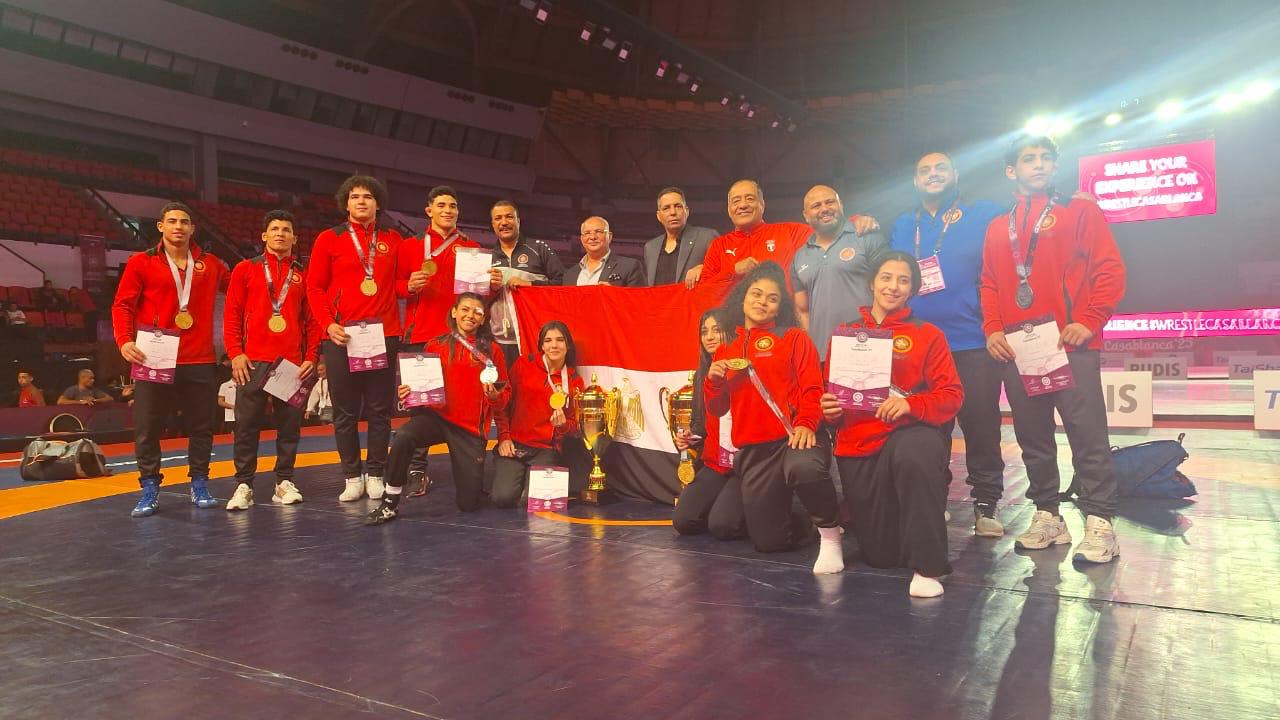 منتخب مصر يحقق 14 ميدالية في اليوم الرابع من بطولة إفريقيا للمصارعة