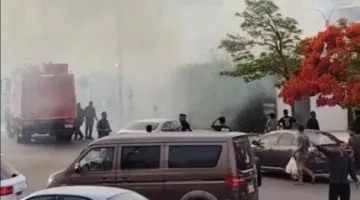 نشوب حريق بالقرب من مسجد الحمد في التجمع الخامس.. صور