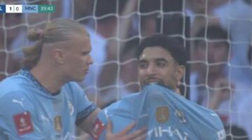 هالاند يتفاعل مع مرموش بعد ضياع ركلة جزاء في نهائي كأس الاتحاد الإنجليزي