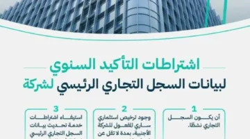 وزارة التجارة توضح شروط التحقق السنوي لبيانات السجل التجاري للشركات