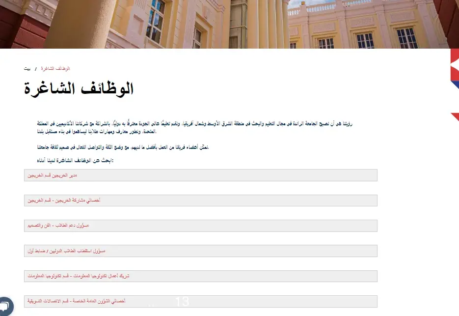 وظيفة جامعة.. الجامعة البريطانية تعلن عن وظائف أعضاء هيئة التدريس في 13 تخصص.. سجل هنا