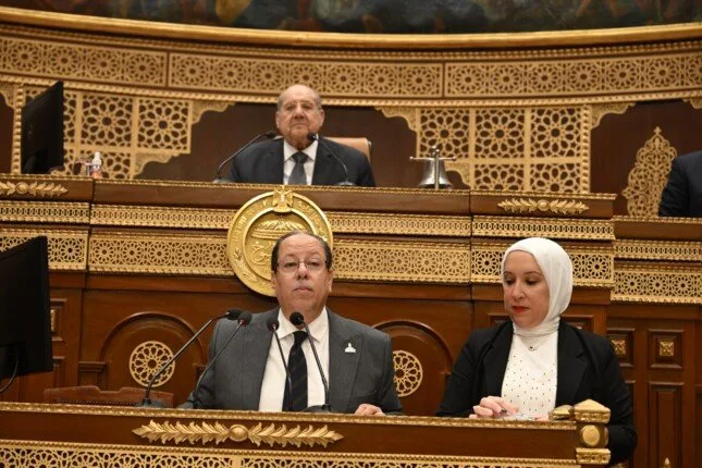 وكيل اللجنة التشريعية بمجلس الشيوخ يقدم عرضاً لتقرير مشروع قانون الانتخابات وكيل اللجنة التشريعية بمجلس الشيوخ يقدم عرضاً لتقرير مشروع قانون الانتخابات