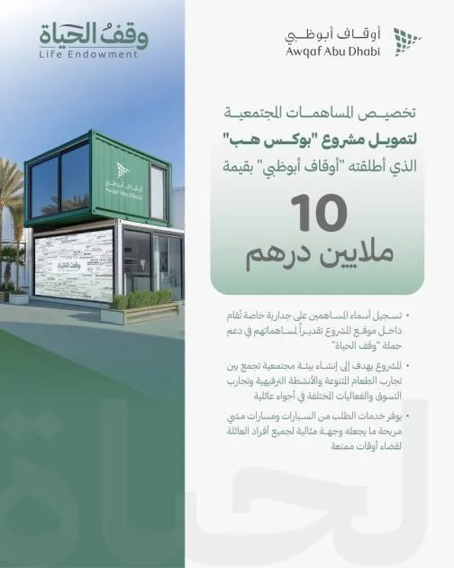 1.3 مليون درهم من المساهمات المجتمعية لـ «وقف الحياة» 1.3 مليون درهم من المساهمات المجتمعية لـ «وقف الحياة»