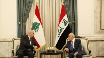اجتماع بين الرئيس عون ونظيره العراقي عبد اللطيف رشيد في القصر الرئاسي ببغداد