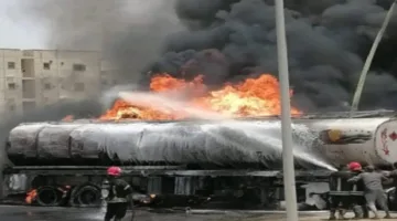 اندلاع حريق في سيارة وقود بالشرقية واستجابة فورية من قوات الدفاع المدني