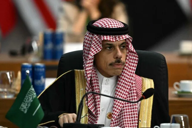 وزير الخارجية السعودي: لن نوافق على أي حل سوى إقامة الدولة الفلسطينية.