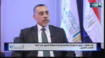 آسر طلعت: النظام الشامل في البنك الأهلي المصري أصبح مثالاً رائداً في إدارة حالات التعثر.