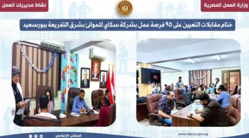 ختام عمليات التوظيف لـ95 وظيفة في شركة سكاي للموانئ شرق التفريعة ببورسعيد