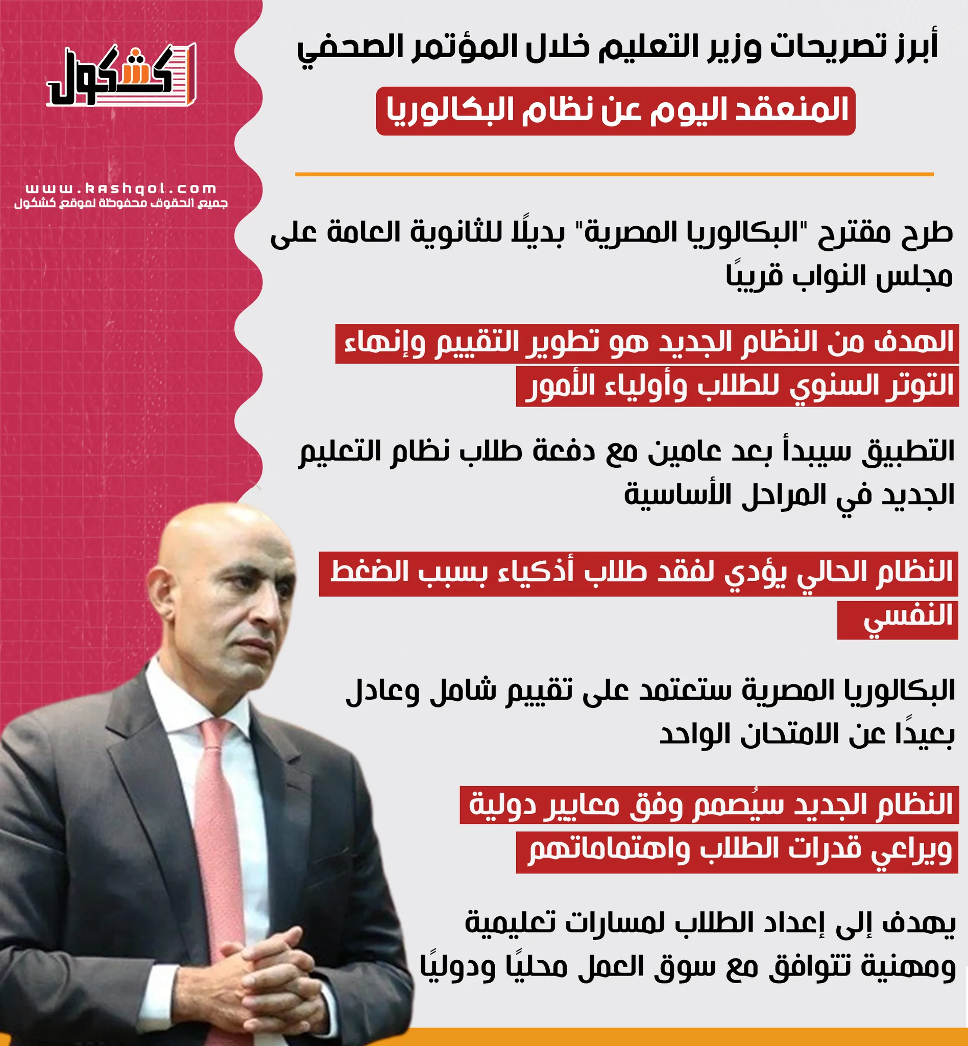 أهم تصريحات وزير التربية اليوم حول نظام البكالوريا.. رسم بياني أهم تصريحات وزير التربية اليوم حول نظام البكالوريا.. رسم بياني