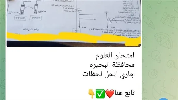 صور: تسريب امتحان مادة العلوم للشهادة الإعدادية في الجيزة عبر صفحات «شاومينج»