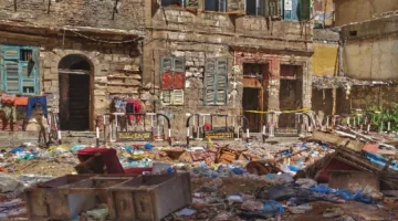 النيابة العامة تفحص العقار المنهار في منطقة اللبان بالإسكندرية