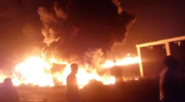 ضخم حريق يندلع في سوق الخير بمدينة الشروق