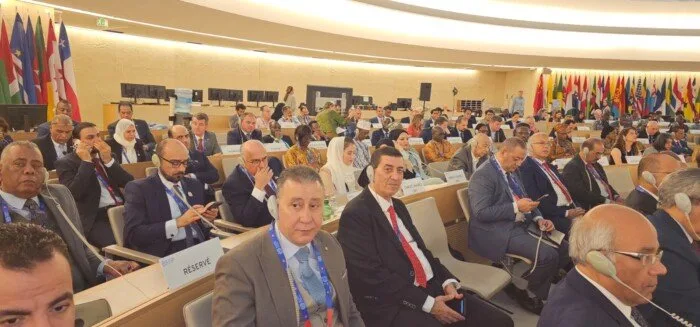 وزير العمل في مؤتمر جنيف: الاقتصاد العالمي يواجه صعوبات غير عادية نتيجة للتوترات الجيوسياسية وزير العمل في مؤتمر جنيف: الاقتصاد العالمي يواجه صعوبات غير عادية نتيجة للتوترات الجيوسياسية