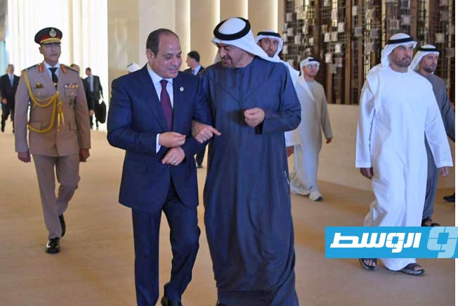 لقاء السيسي وبن زيد في أبوظبي، 4 يونيو 2025. (الرئاسة المصرية)