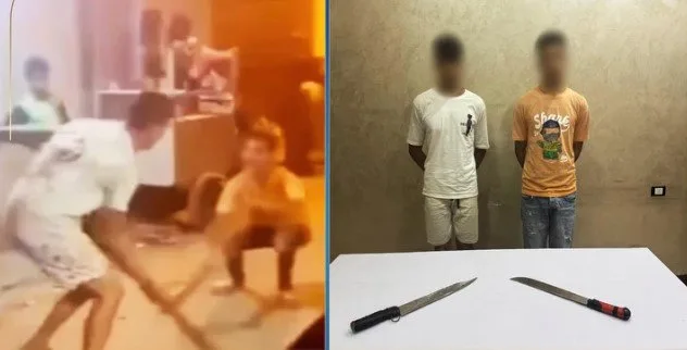إلقاء القبض على شخصين ظهروا وهما يحملان أسلحة بيضاء في الشرقية «فيديو» إلقاء القبض على شخصين ظهروا وهما يحملان أسلحة بيضاء في الشرقية «فيديو»